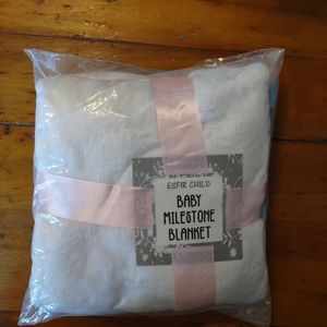 Esfir Child Baby Milestone White Blanket Size Large 40 X 60